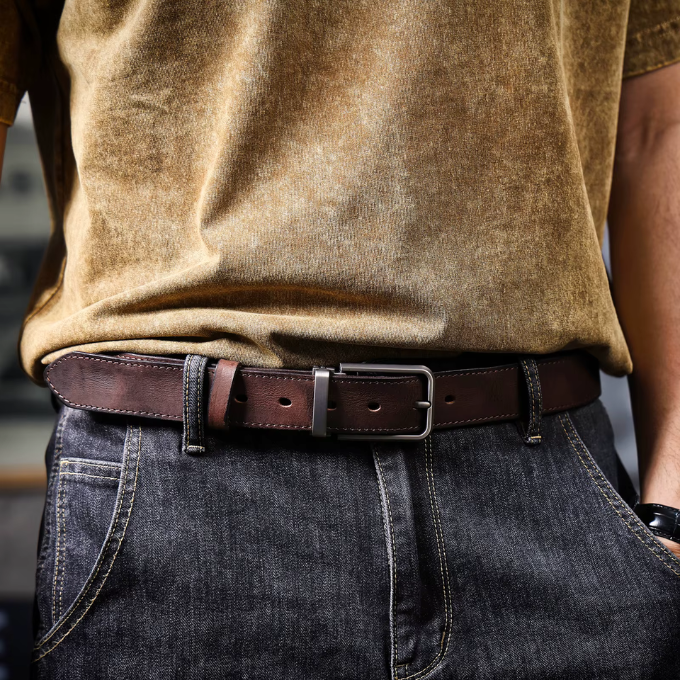 Full-grain leather belt from Buckhorn for an elegant and durable look