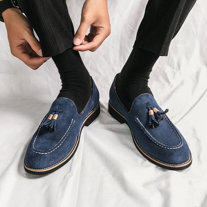 Velour espadrilles med sofistikeret syning