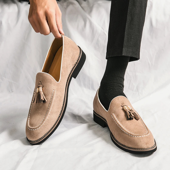 Velour espadrilles med sofistikeret syning