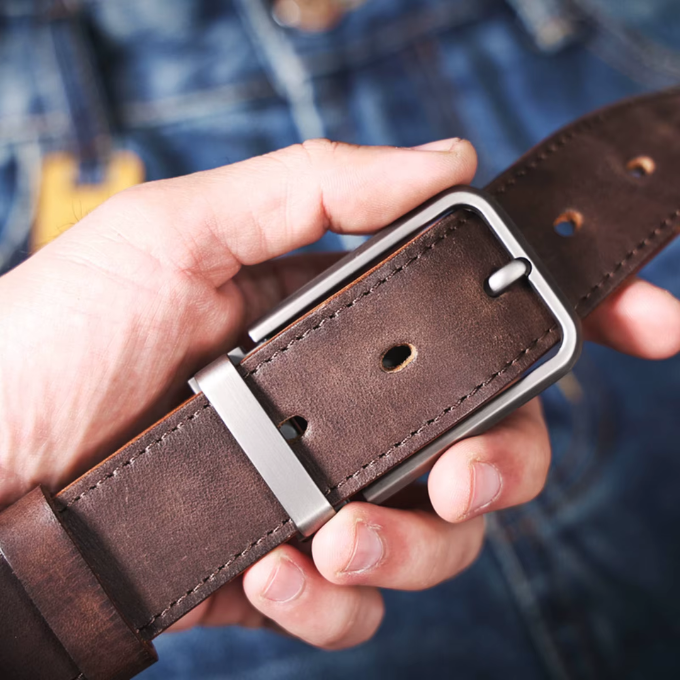 Full-grain leather belt from Buckhorn for an elegant and durable look