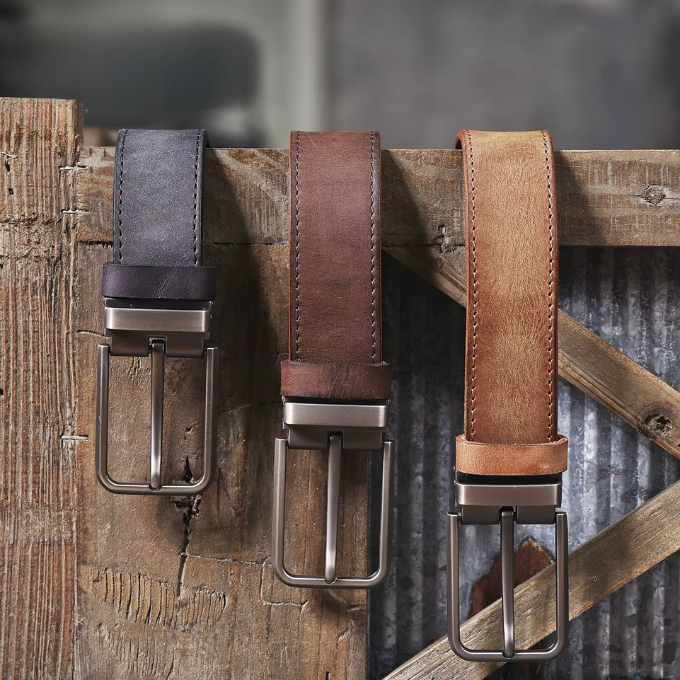 Full-grain leather belt from Buckhorn for an elegant and durable look