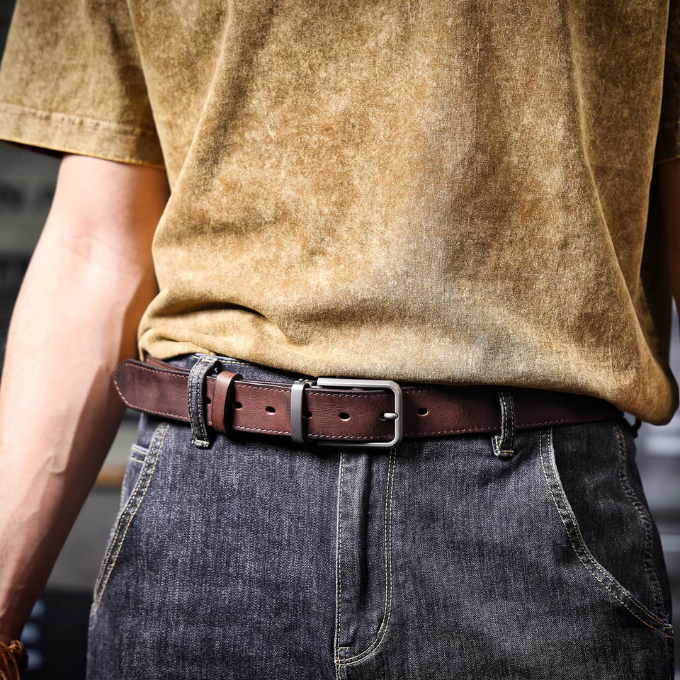 Full-grain leather belt from Buckhorn for an elegant and durable look