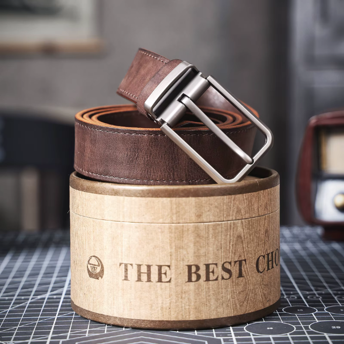 Full-grain leather belt from Buckhorn for an elegant and durable look