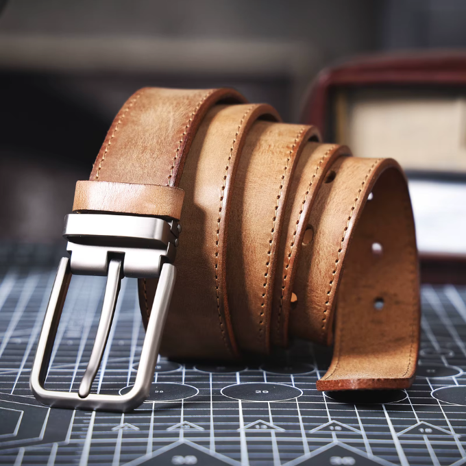 Full-grain leather belt from Buckhorn for an elegant and durable look