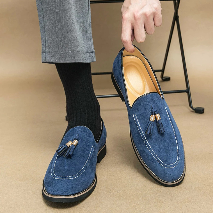 Velour espadrilles med sofistikeret syning