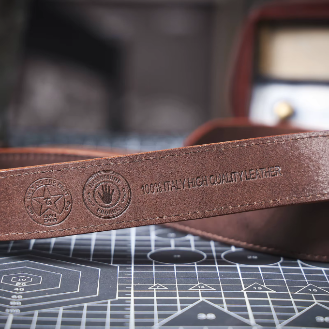 Full-grain leather belt from Buckhorn for an elegant and durable look