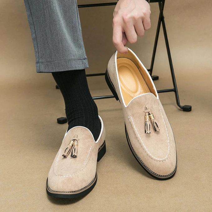 Velour espadrilles med sofistikeret syning