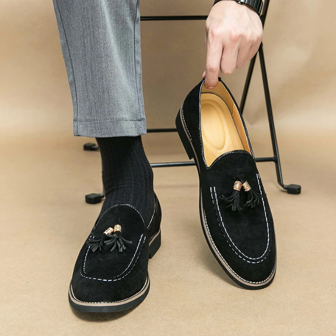 Velour espadrilles med sofistikeret syning