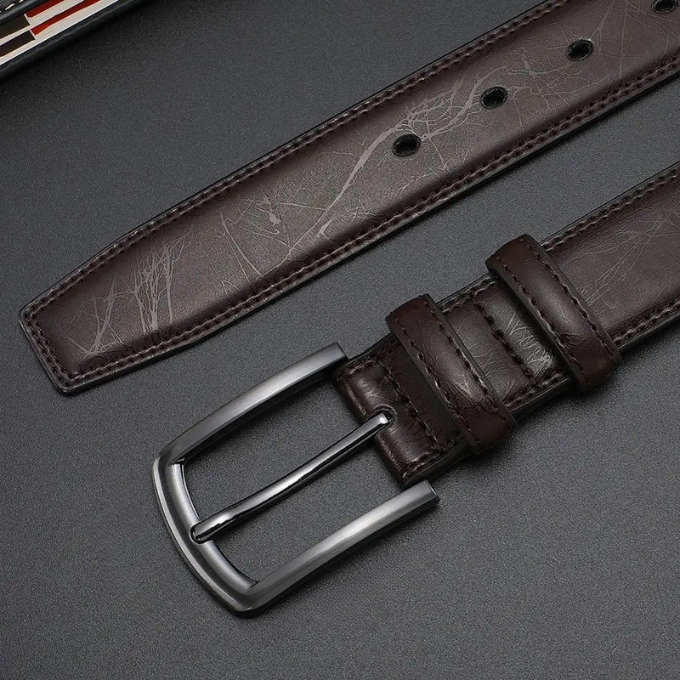 Ashford calfskin belt with elegant gunmetal metal buckle