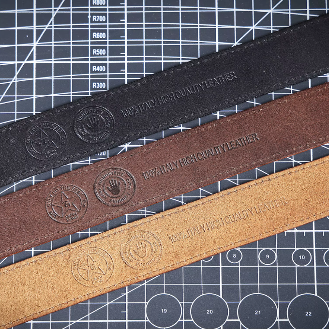 Full-grain leather belt from Buckhorn for an elegant and durable look