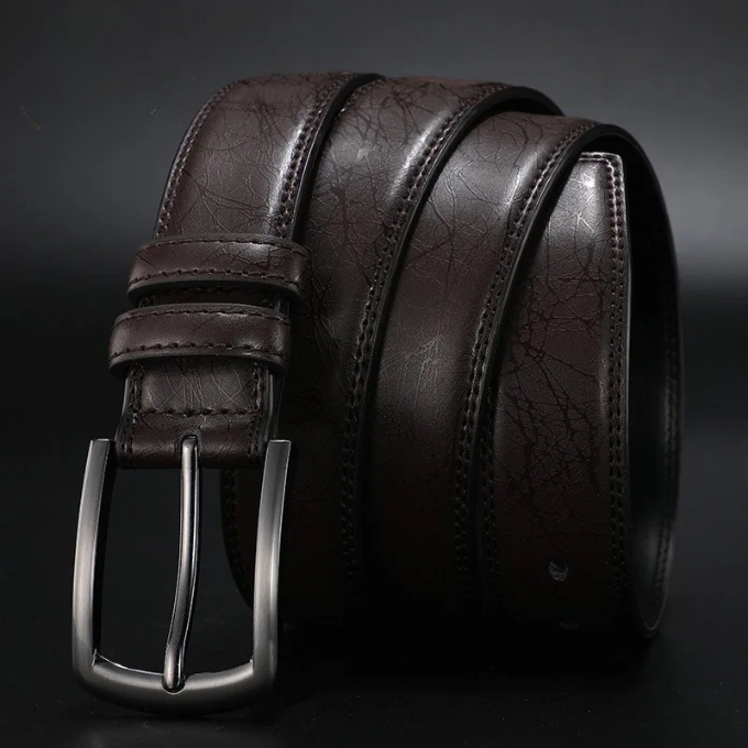 Ashford calfskin belt with elegant gunmetal metal buckle