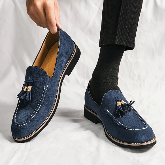 Velour espadrilles med sofistikeret syning