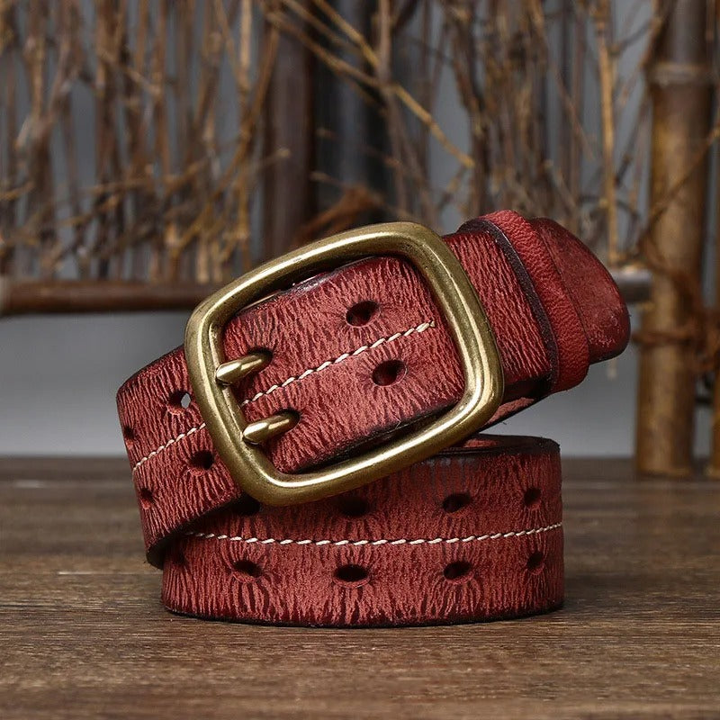 Rebel with the Outrider meat suede belt for a bold style