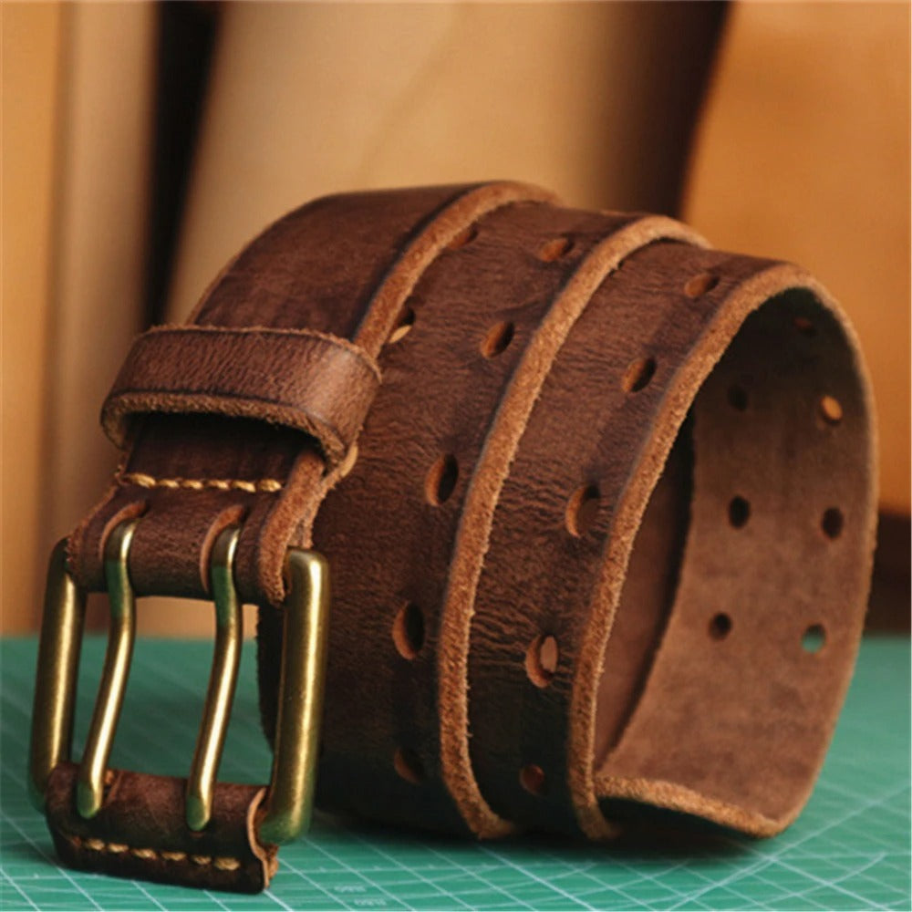Outrider distressed leather belt for an elegant and durable style
