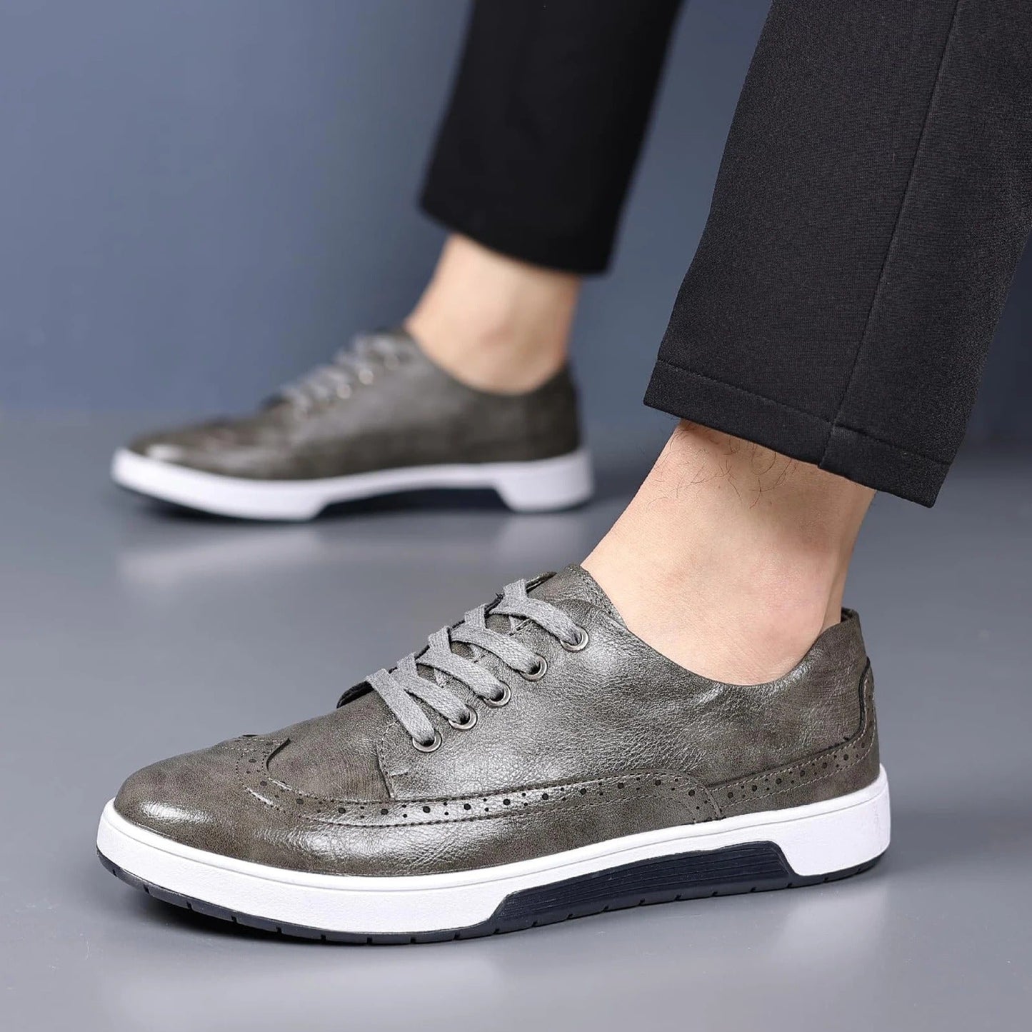 Brogue-stil sneakers til et trendy og komfortabelt look