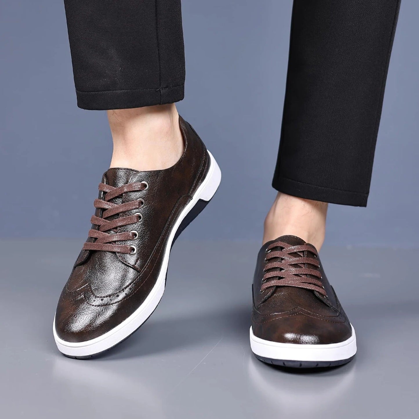 Brogue-stil sneakers til et trendy og komfortabelt look