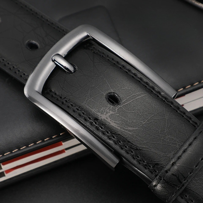 Ashford calfskin belt with elegant gunmetal metal buckle