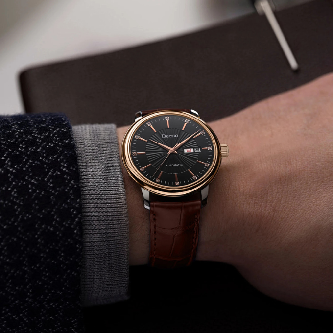 Elegant Deesio læderarmbåndsur til stilfulde mænd og kvinder