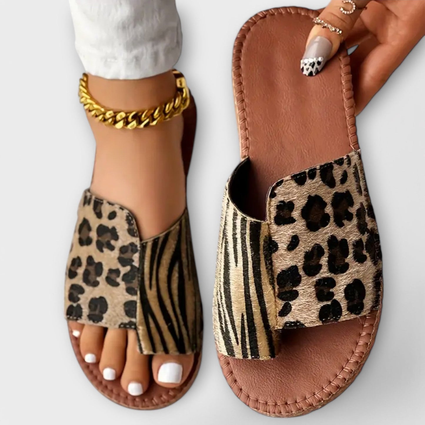 Lyan | Stilfulde Bicolor Sko med Leopardprint