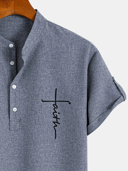 VINDBRO | Elegant kortærmet skjorte med ståkrave