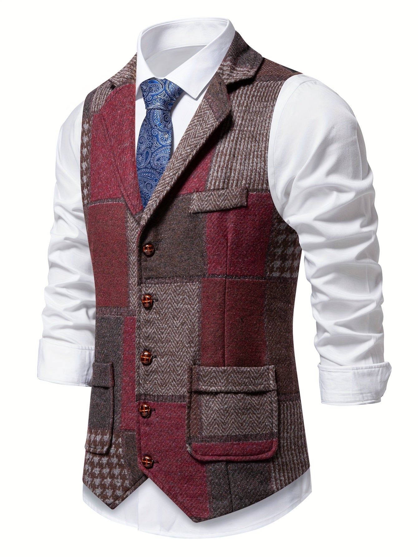 RAVNHOLM | Tweed-vest med sildebensmønster