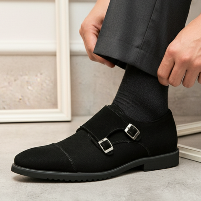Duke chukka sko i velour med monk strap til et elegant og sofistikeret look