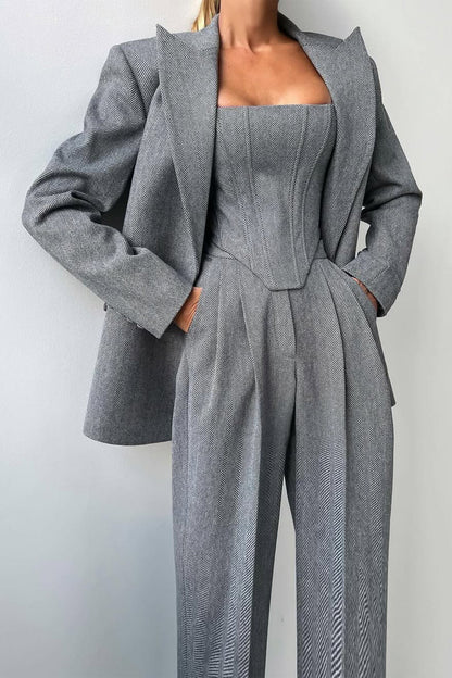 Grace™ | Tre-delt sæt med dobbeltknappet blazer