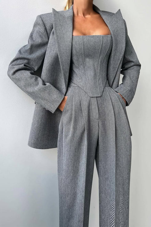 Grace™ | Tre-delt sæt med dobbeltknappet blazer