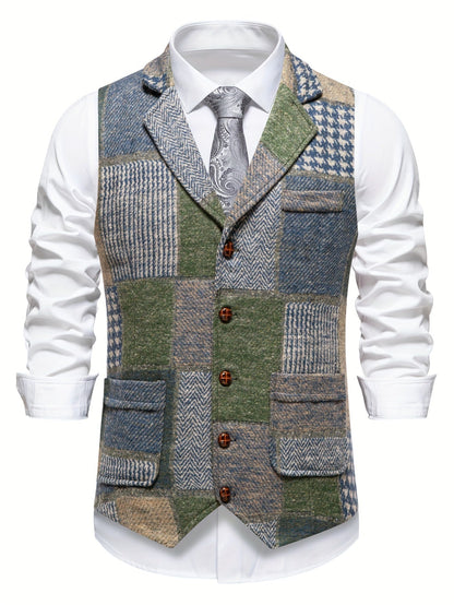 RAVNHOLM | Tweed-vest med sildebensmønster