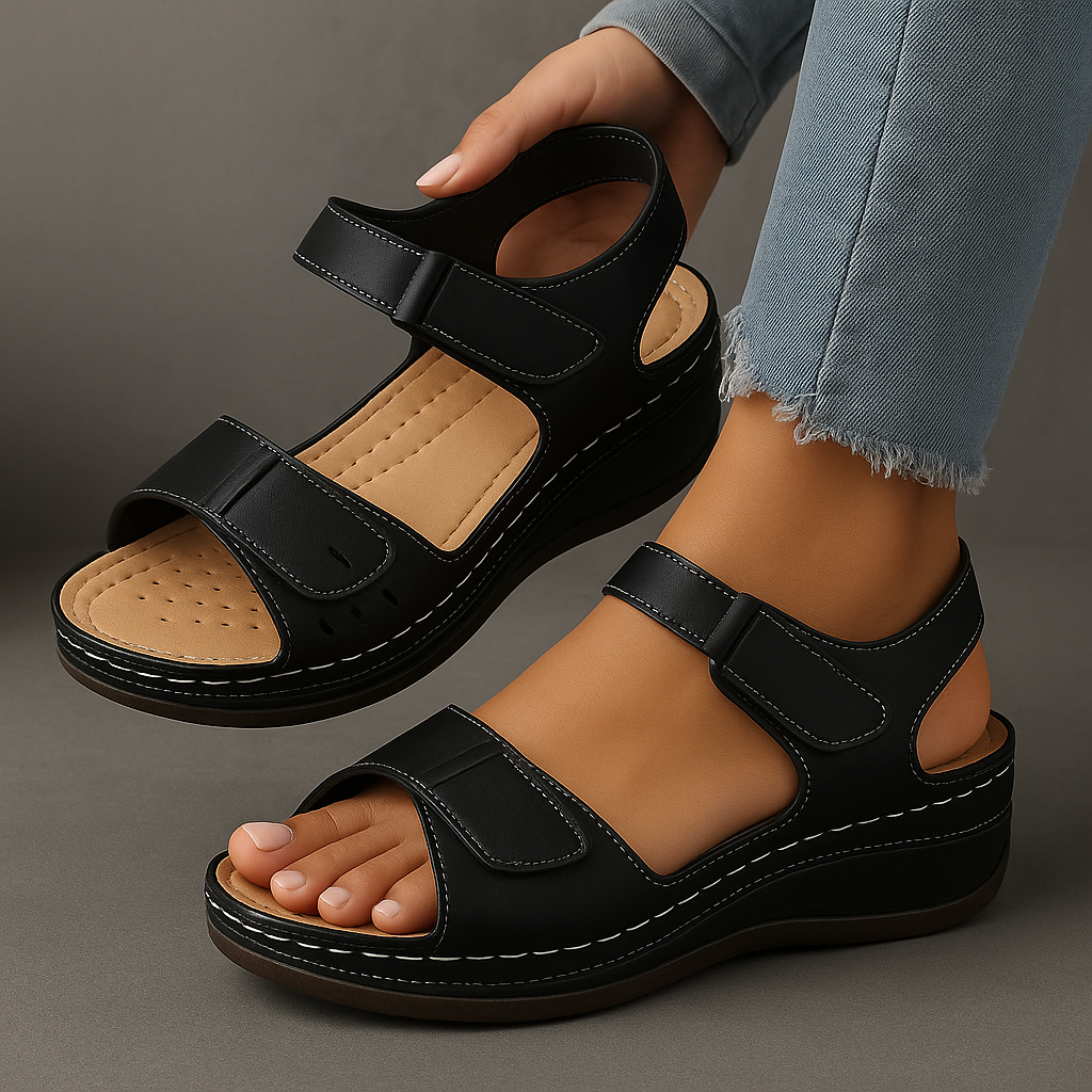Tilde™ ortopædiske sandaler med kilehæl