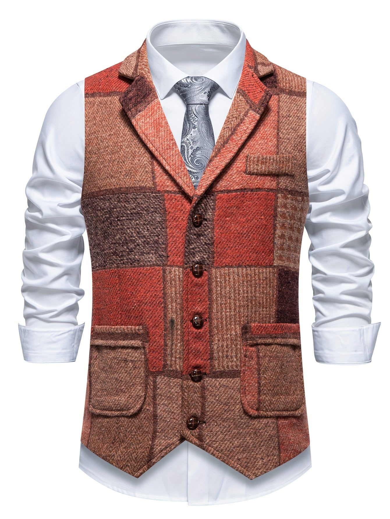 RAVNHOLM | Tweed-vest med sildebensmønster