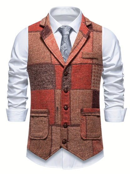 RAVNHOLM | Tweed-vest med sildebensmønster
