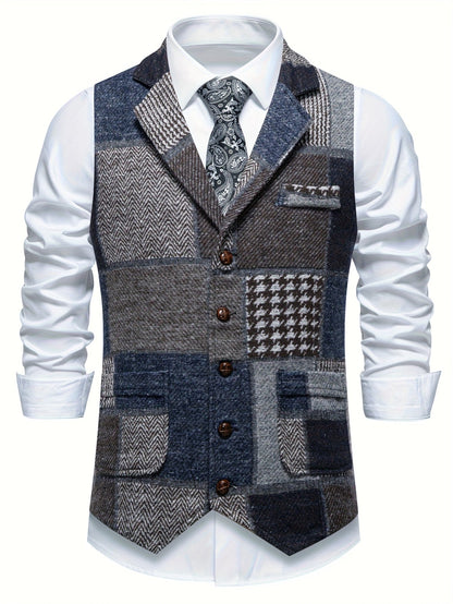RAVNHOLM | Tweed-vest med sildebensmønster