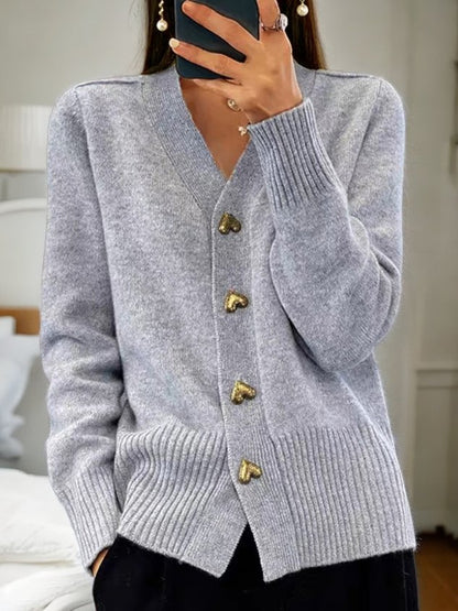Line | Cardigan med hjerteformede knapper